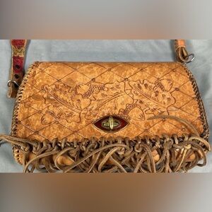 Vintage Tooled genuine leather purse